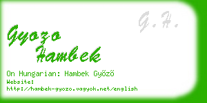 gyozo hambek business card