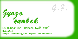 gyozo hambek business card